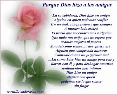 Tarjetas Web de Lluvia de Rosas - Dios hizo a los Amigos