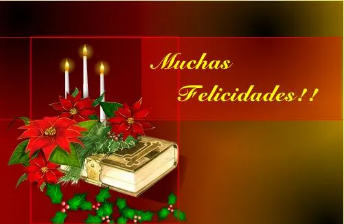 Tarjetas Web de Lluvia de Rosas - Tarjeta Navideña