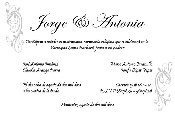 Tarjetascarolina: Protocolo y etiqueta en las invitaciones II Tarjetascarolina: Protocolo y etiqueta en las invitaciones II