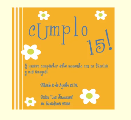 Tarjetón invitación para cumpleaños