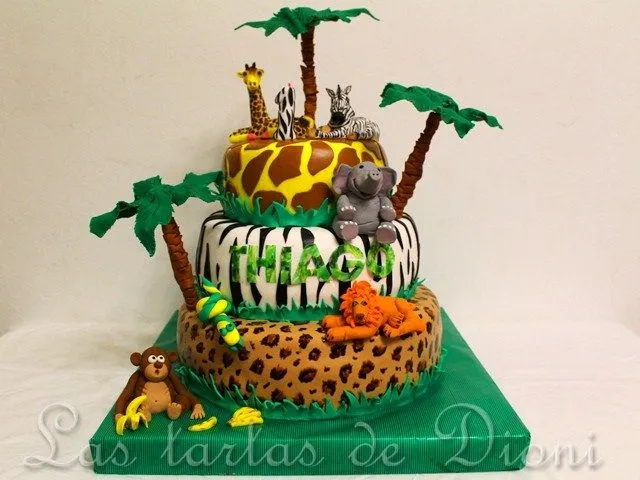 Tarta animales de la Selva. | Las tartas de Dioni