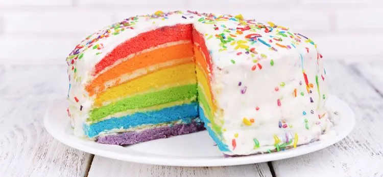 Tarta arco iris - Recetas de Tartas en Dibujos.net Tarta arco iris - Recetas de Tartas en Dibujos.net