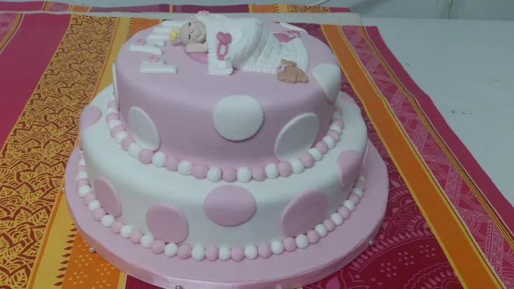 Tarta bautizo niña en rosa y blanco dos pisos y lunares. | Tartas ... Tarta bautizo niña en rosa y blanco dos pisos y lunares. | Tartas ...