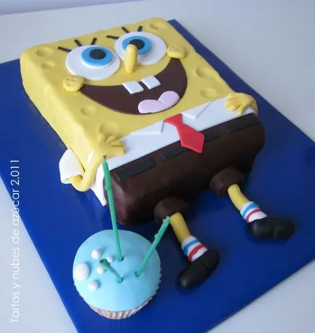 Como hacer una tarta de Bob Esponja ...Paso a paso | tartas y ...