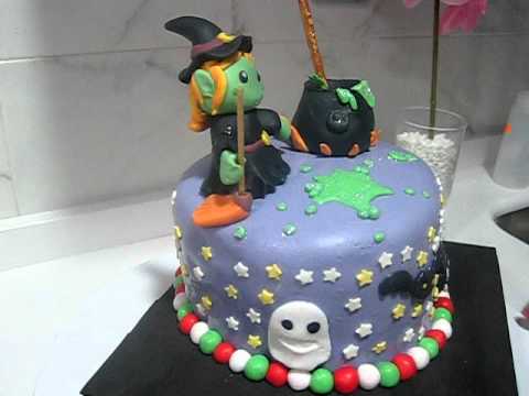 Tarta de bruja fondant - YouTube