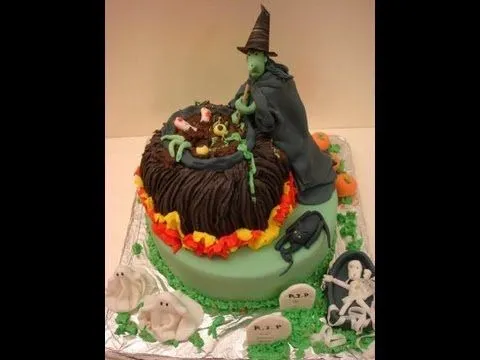 Tarta de bruja con marmita paso a paso - YouTube Tarta de bruja con marmita paso a paso - YouTube