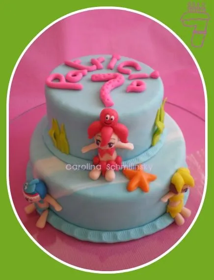 Tarta de cumpleaños: Princesas del Mar - Dulzuras Artísticas - Tarta de cumpleaños: Princesas del Mar - Dulzuras Artísticas -