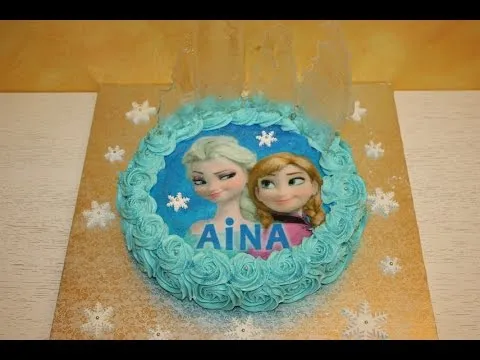 Cómo hacer una tarta decorada de Frozen - YouTube Cómo hacer una tarta decorada de Frozen - YouTube