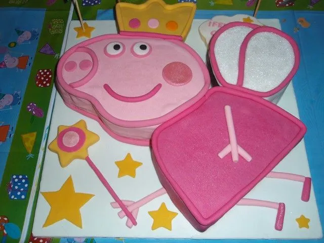 Tarta fondant Peppa Pig II y cómo preparar un cumpleaños de Peppa ...