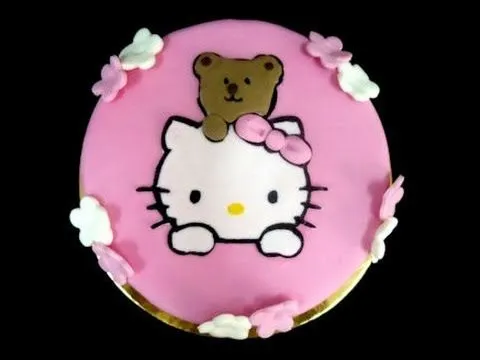 Tarta de Hello Kitty con cartucho de la cricut - YouTube Tarta de Hello Kitty con cartucho de la cricut - YouTube