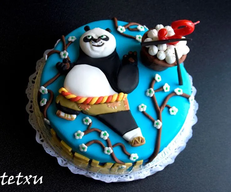 tarta kun fu panda fondant | tartas fondant | Pinterest