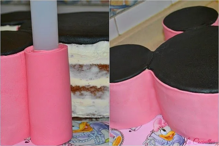 Tarta minnie paso a paso de fondant - La Cocinillas