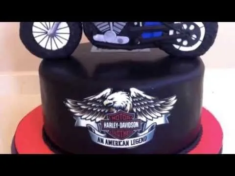 Tarta moto Harley Davidson.Paso a paso - YouTube