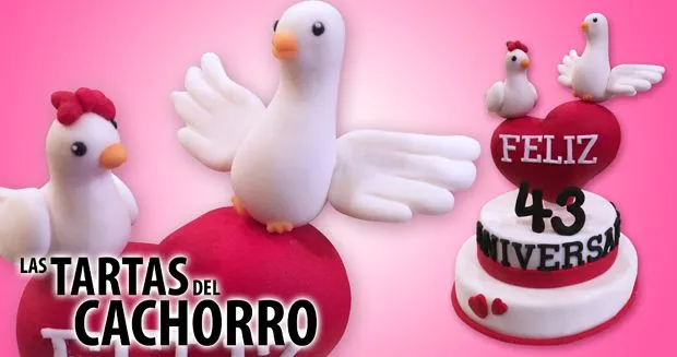 tarta palomas enamoradas | Las tartas del cachorro