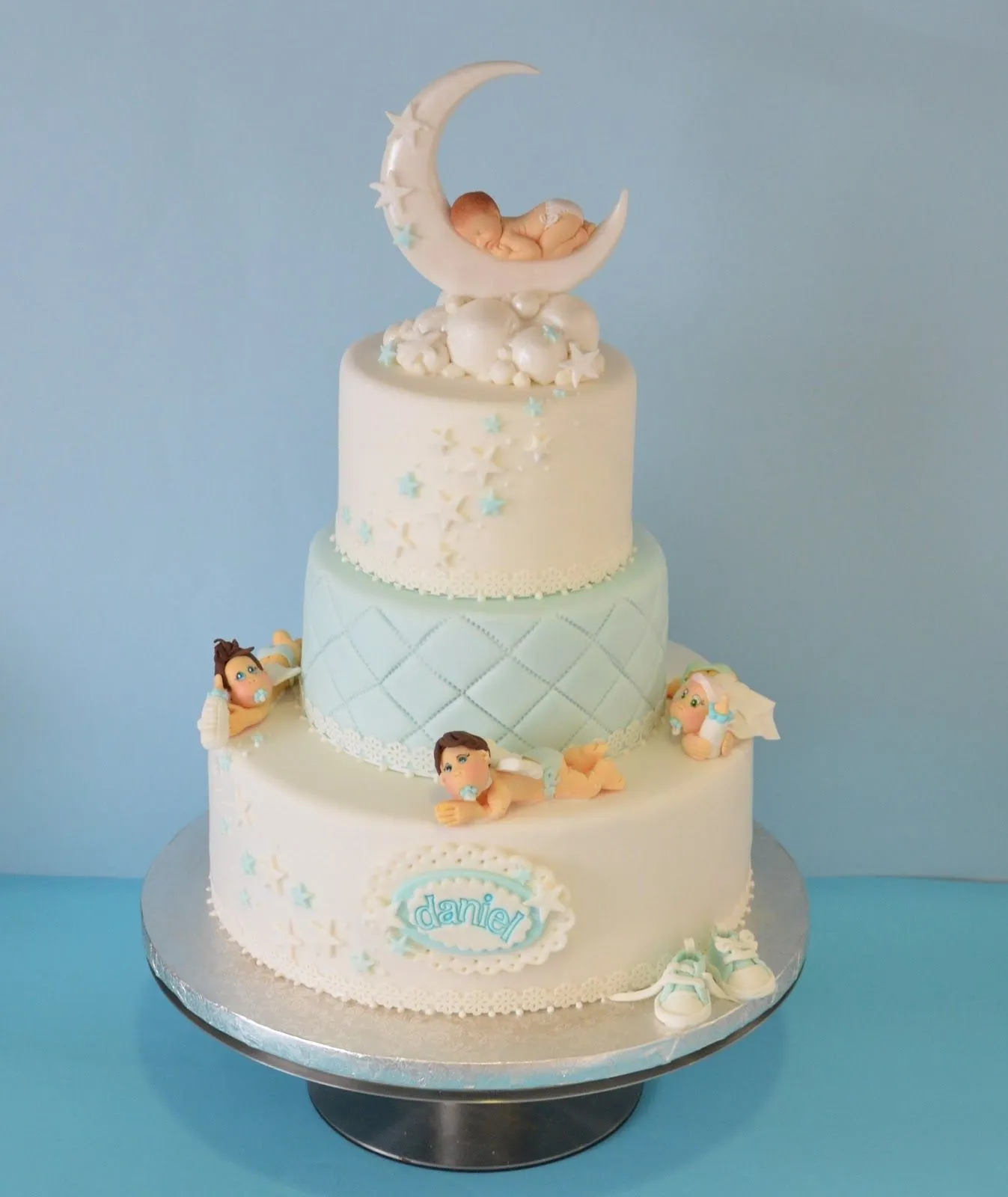 Tartas Artisticas.: TARTA FONDANT BAUTIZO DE DANIEL Tartas Artisticas.: TARTA FONDANT BAUTIZO DE DANIEL