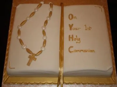 TARTAS DECORADAS: TARTA 1ª COMUNIÓN DECORACIÓN LIBRO
