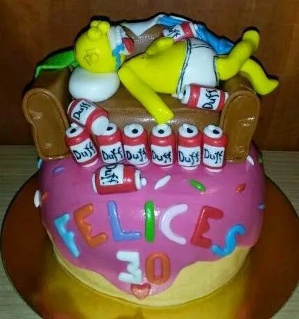 Tartas de fondant Madrid: TARTA FONDANT HOMER SIMPSON Tartas de fondant Madrid: TARTA FONDANT HOMER SIMPSON