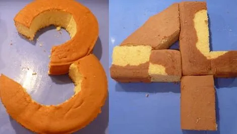 Tartas con formas de números