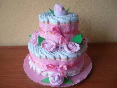 Tartas de pañales para el baby shower | Aprender manualidades es ... Tartas de pañales para el baby shower | Aprender manualidades es ...