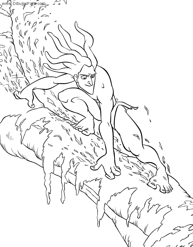 Tarzan en la rama de un arbol para colorear | Dibujos de Tarzan ... Tarzan en la rama de un arbol para colorear | Dibujos de Tarzan ...
