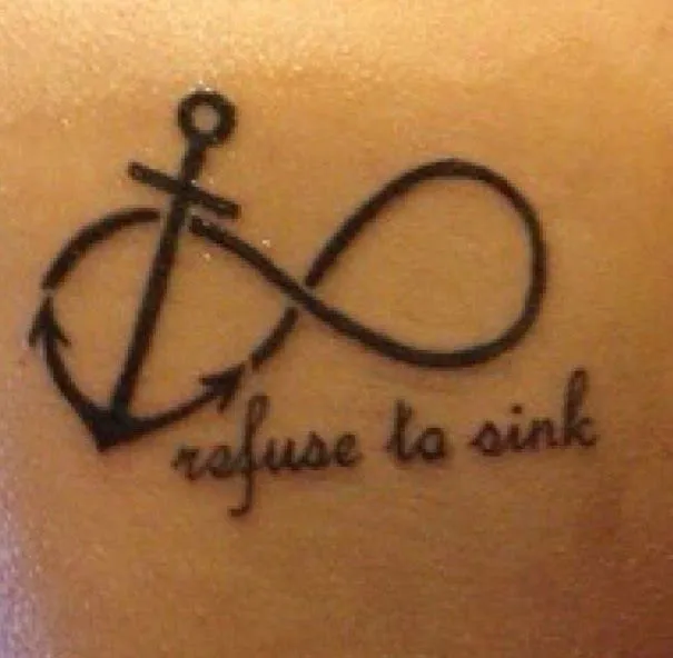 Tatauajes: Tatuaje del signo infinito con un ancla con la frase ...