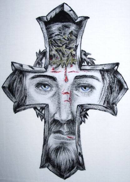 Cristo na Cruz :: Série Tatoo | Atelier Sandra | Elo7