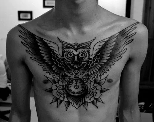 Tattoos de buhos en el pecho - Imagui