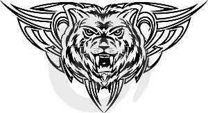 Tattoo misturando tribal com desenho clássico da face do lobo Tattoo misturando tribal com desenho clássico da face do lobo