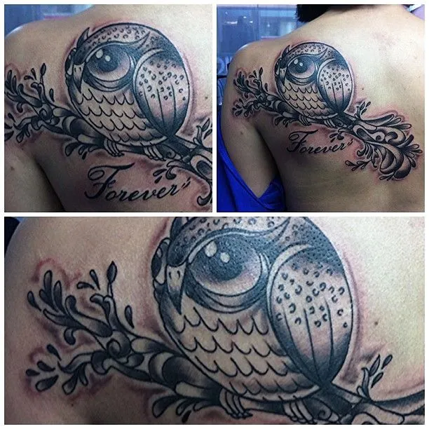 Tattoo owl espalda. #ta2 #tinta #tattoo #tatuaje #owl #buho ...