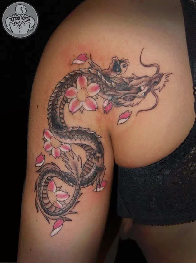 Tattoo Power: dragao japones c/ sacuras