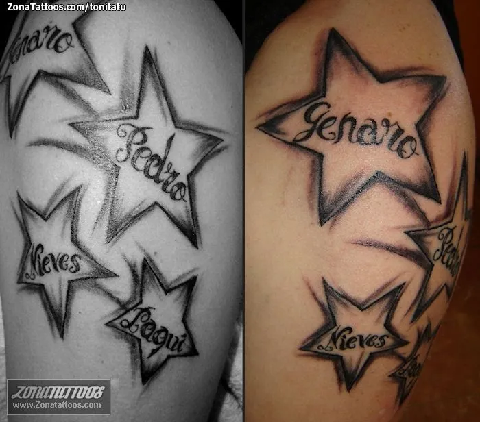 Tatuaje de tonitatu - Estrellas Nombres Letras Tatuaje de tonitatu - Estrellas Nombres Letras