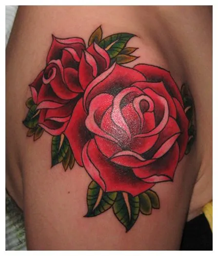Tatuagem de Rosa estilo Old School! | Presentes para Mari! | Pinterest