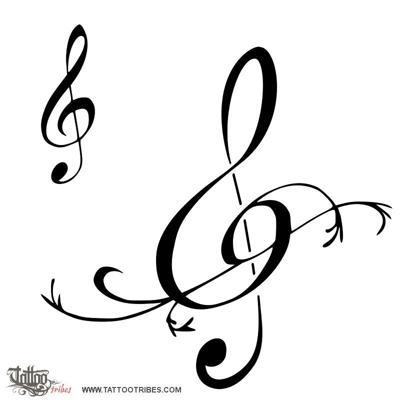 Tatuaggio di Chiave di violino, Musica, armonia tattoo ...