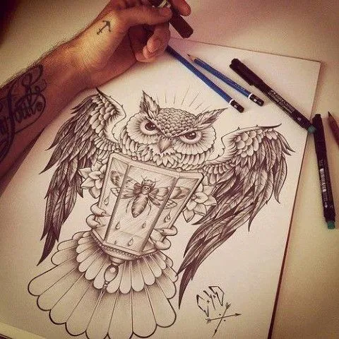 Tatuaje De Búho en Pinterest | Diseño De Tatuaje De Búho y ...