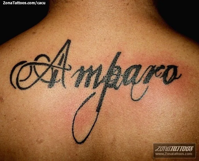 Tatuaje de cacu - Nombres Letras Amparo