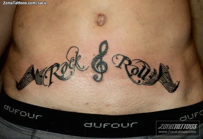 Tatuaje de cacu - Notas Musicales Letras Cintura Tatuaje de cacu - Notas Musicales Letras Cintura