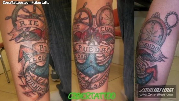 Tatuaje de cibertatto - Anclas Timones Brújulas Tatuaje de cibertatto - Anclas Timones Brújulas