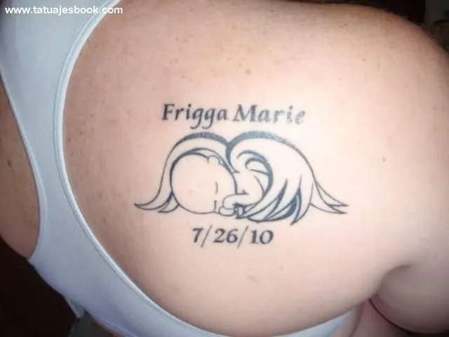 tatuaje-de-bebe-angel-tribal-con-nombre-y-fecha.jpg (640×480 ...