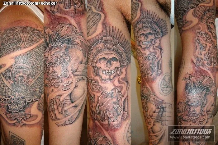 Tatuaje de echoker - Aztecas Mayas Mangas