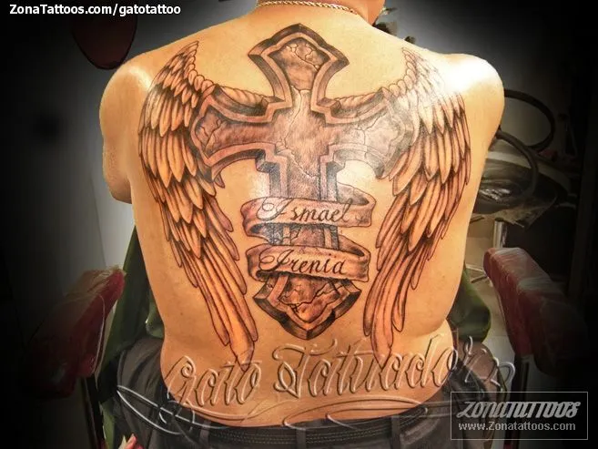 Tatuaje de gatotattoo - Alas Cruces Religiosos Tatuaje de gatotattoo - Alas Cruces Religiosos