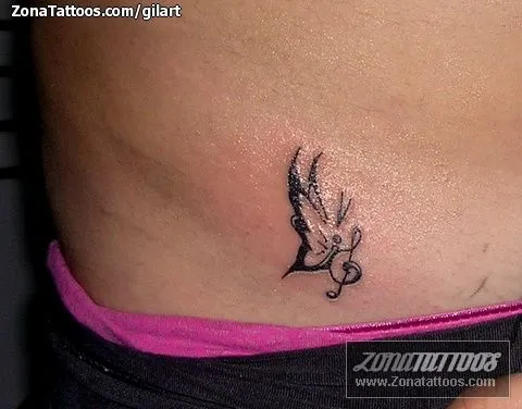 Tatuaje de gilart - Mariposas Insectos Notas Musicales