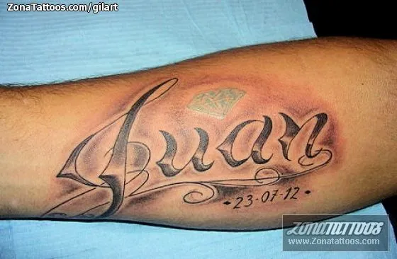 Tatuaje de gilart - Nombres Juan Letras