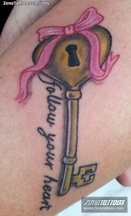 Tatuaje de Indy - Llaves Lazos Frases