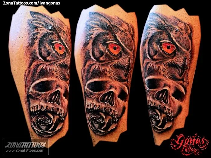 Tatuaje de IVANGONAS - Búhos Aves Animales