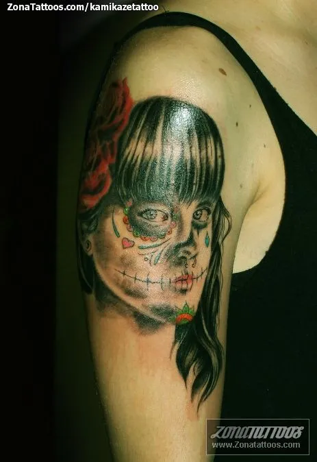 Tatuaje de kamikazetattoo - Catrinas