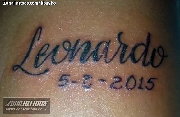 Tatuaje de kbayho - Leonardo Nombres Letras