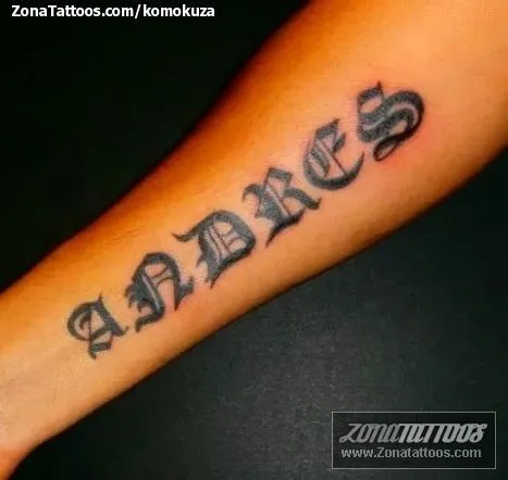 Tatuaje de Komokuza - Andrés Nombres Letras Tatuaje de Komokuza - Andrés Nombres Letras
