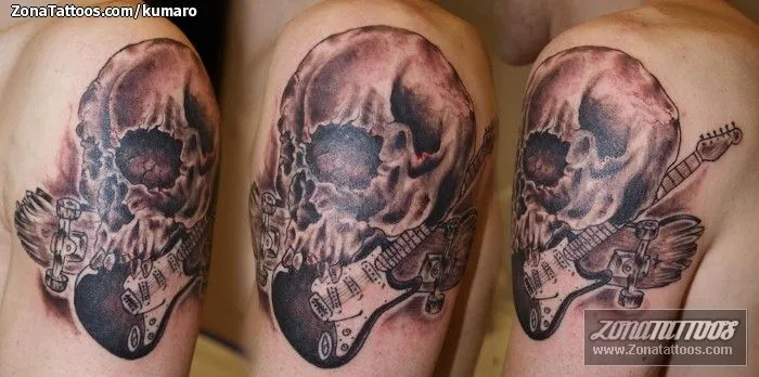 Tatuaje de kumaro - Calaveras Música Guitarras Tatuaje de kumaro - Calaveras Música Guitarras