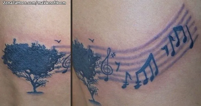 Tatuaje de MaidenOfDoom - Pentagramas Árboles Notas Musicales Tatuaje de MaidenOfDoom - Pentagramas Árboles Notas Musicales