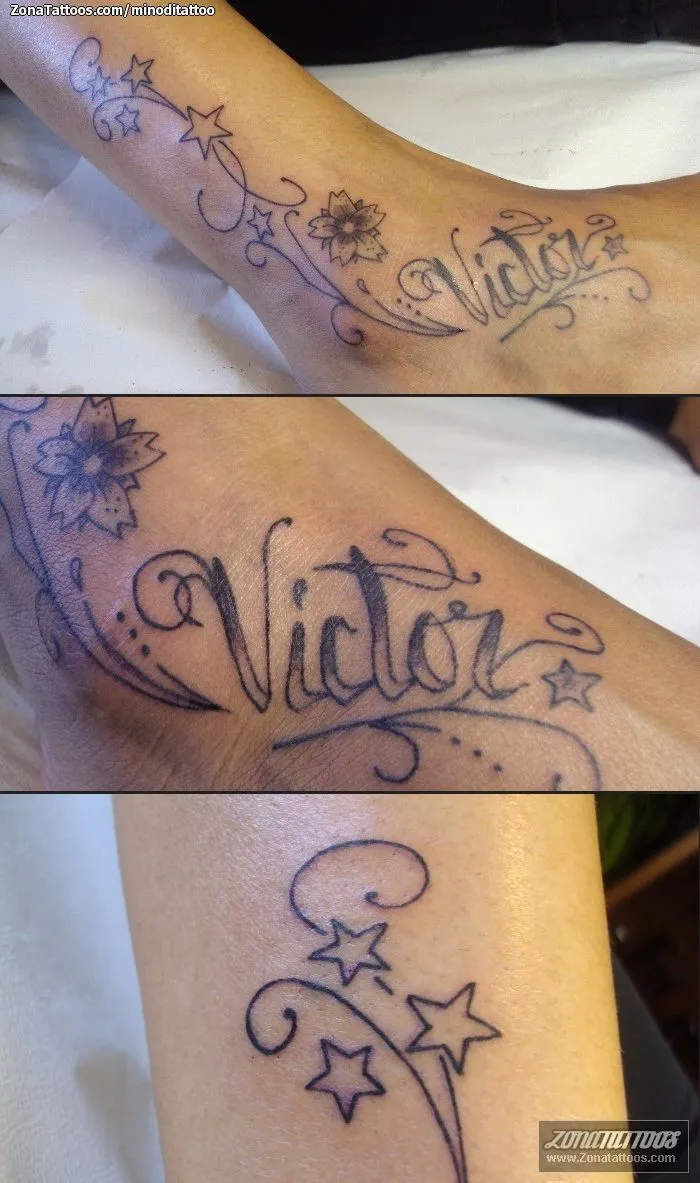 Tatuaje de Mino_de_Torres - Letras Nombres Víctor Tatuaje de Mino_de_Torres - Letras Nombres Víctor